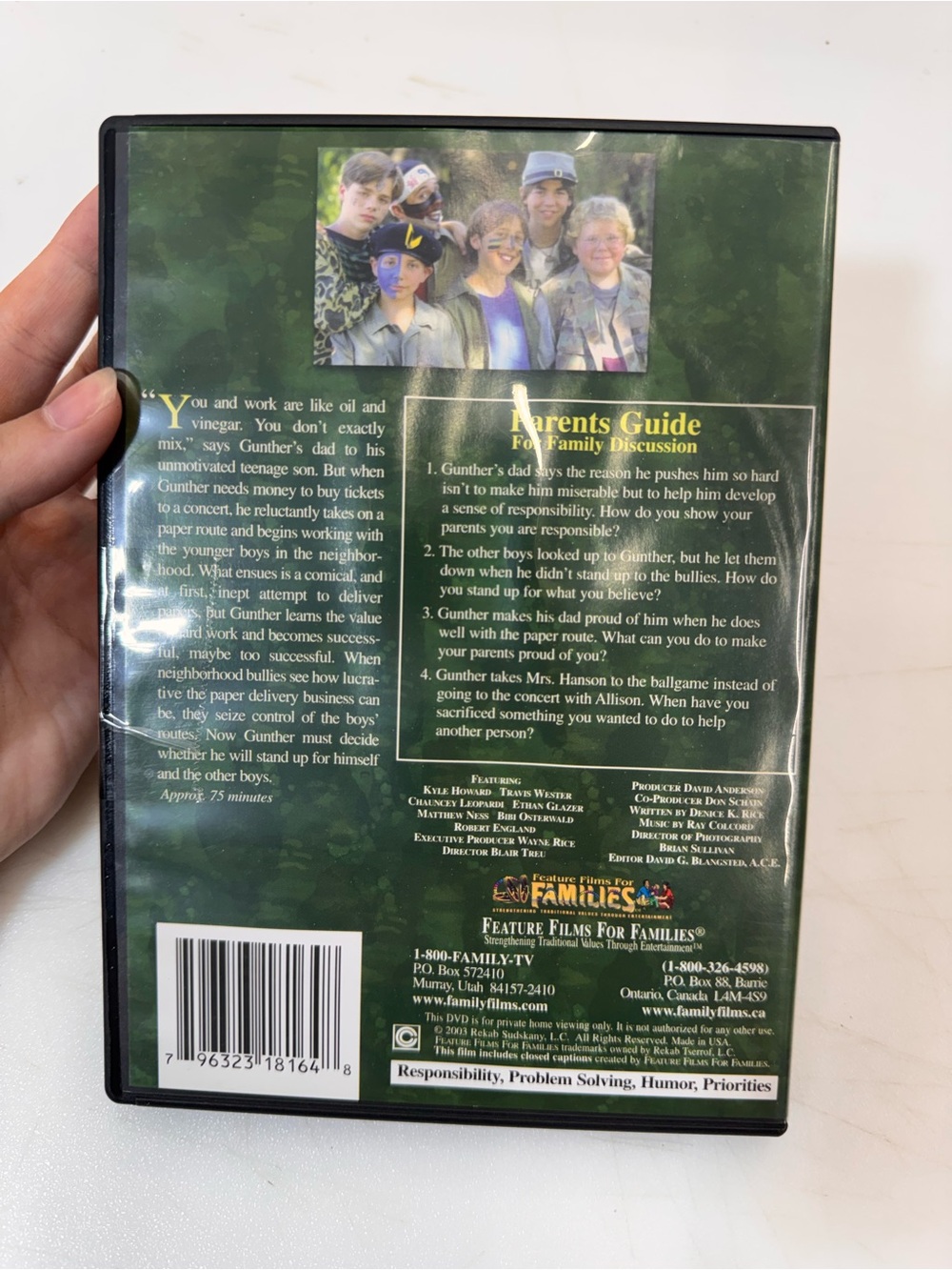 Gunther & The Paper Brigade DVD 1996 Feature Films For Families Disc Tested - Picture 2 of 3